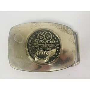 Advertising Snap On Tools Vintage 60th Anniversary Belt Buckle 1920-1980 Silver